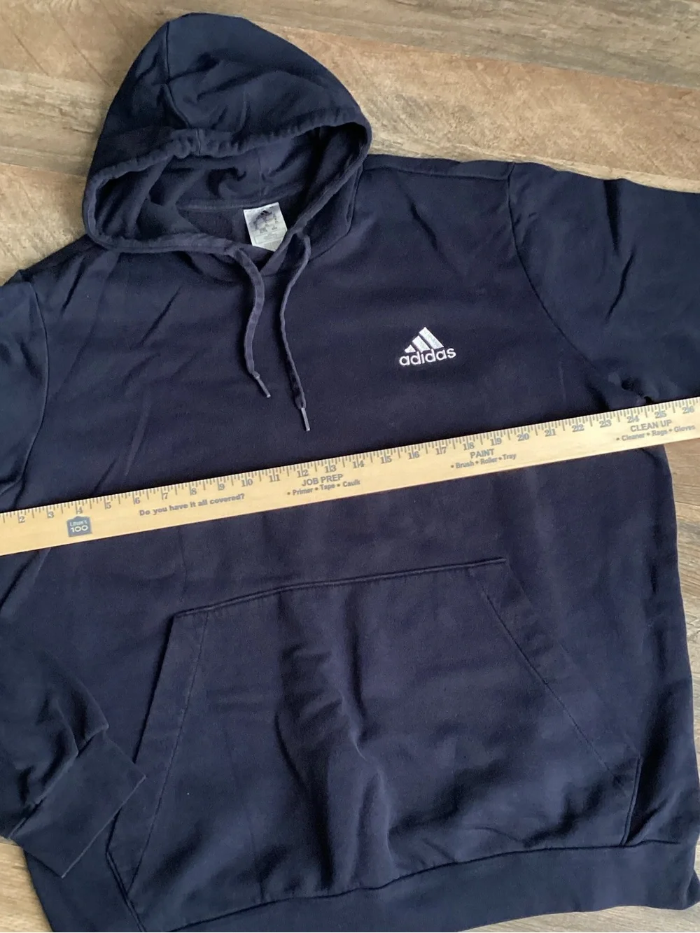 adidas Navy Pullover Hoodie with White Trefoil Logo